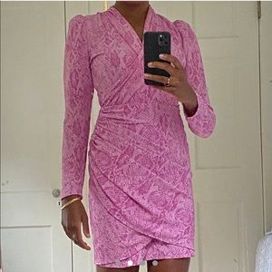 Stine Goya Pink Snakeskin Dress BARBIECORE 💕